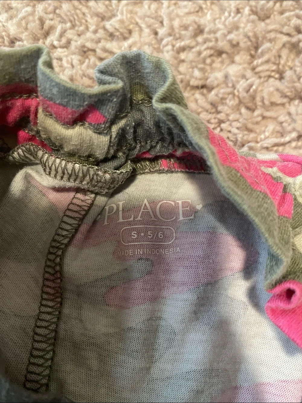 Kid’s Pink & Olive Camo Athletic Shorts with Elastic Waist